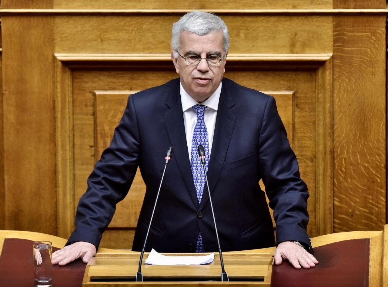 Στο βήμα του Κοινοβουλίου κατά τη διάρκεια παρέμβασής του