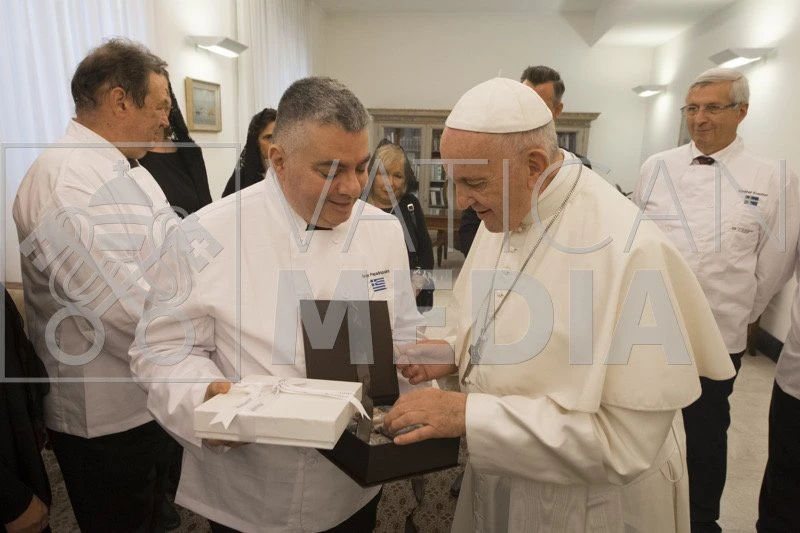 Το 2018 στο Βατικανό&nbsp;με τον Πάπα&nbsp;Φραγκίσκο