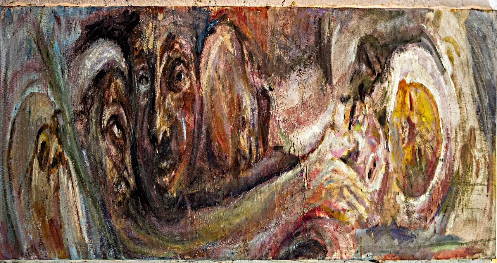 Έξοδος, 2024, λάδι σε καμβά, 30x150 εκ.