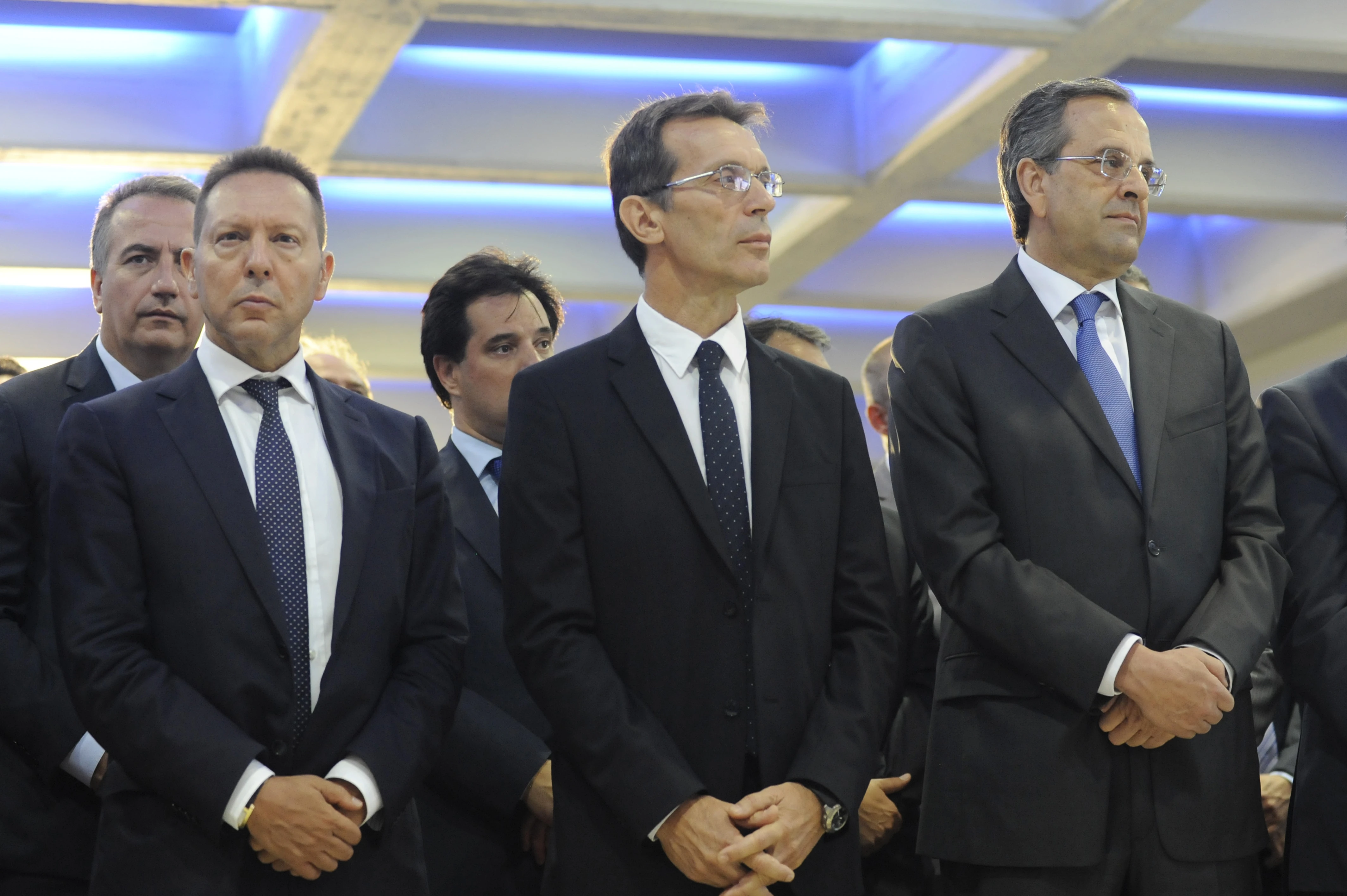 Στην τελετή εγκαινίων με τον Αντώνη Σαμαρά και τον Γιάννη Στουρνάρα