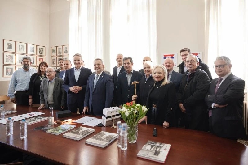 Με τον πρωθυπουργό Κυριάκο Μητσοτάκη και το ΔΣ της ΧΑΝΘ κατά την φετινή του επίσκεψη