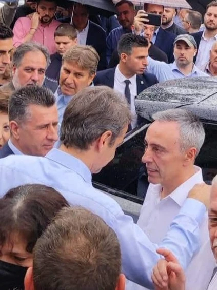 Το 2022 σε περιοδεία του Κυριάκου Μητσοτάκη στη Θεσσαλονίκη, με τον Θανάση Νέζη