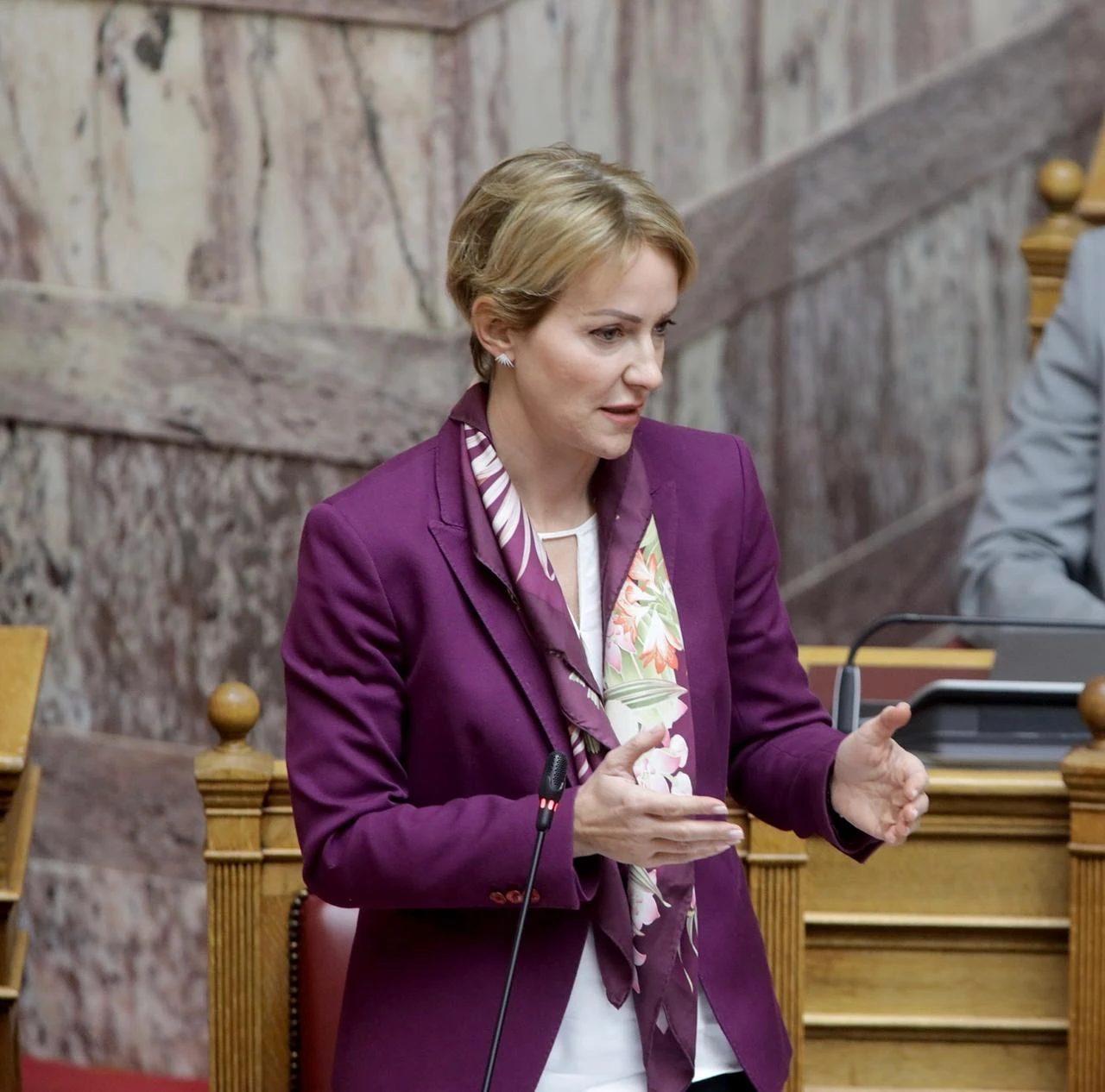 Στη Βουλή κατά τη διάρκεια παρέμβασής της ως υφυπουργού Ενέργειας