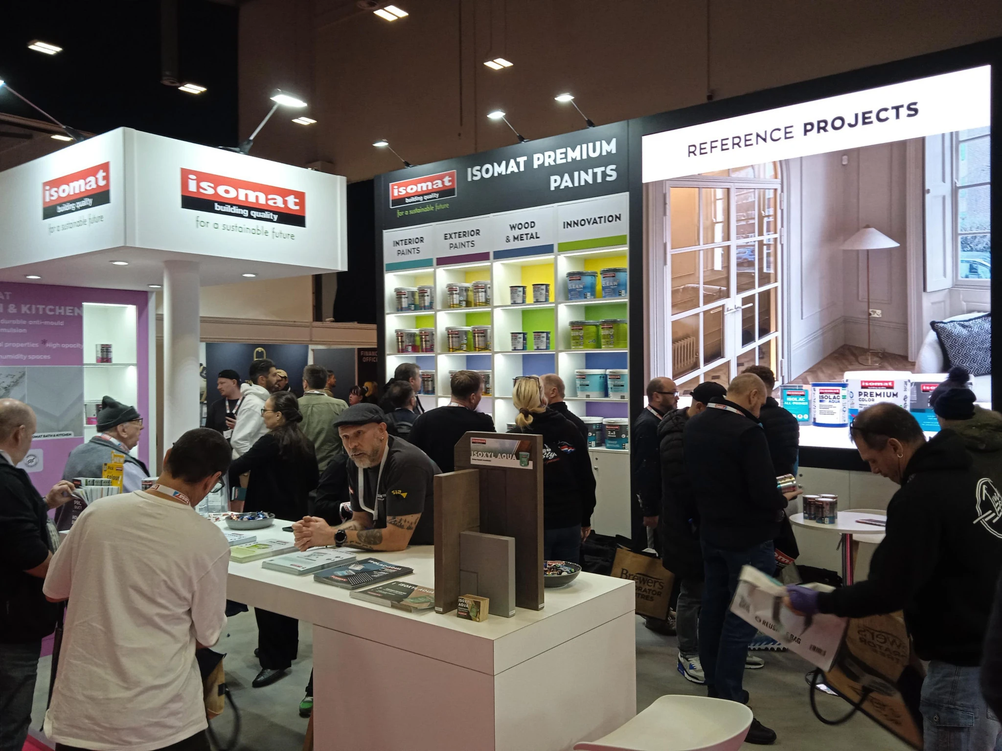Το περίπτερο της ISOMAT στο P&D Show, στο Ηνωμένο Βασίλειο.
