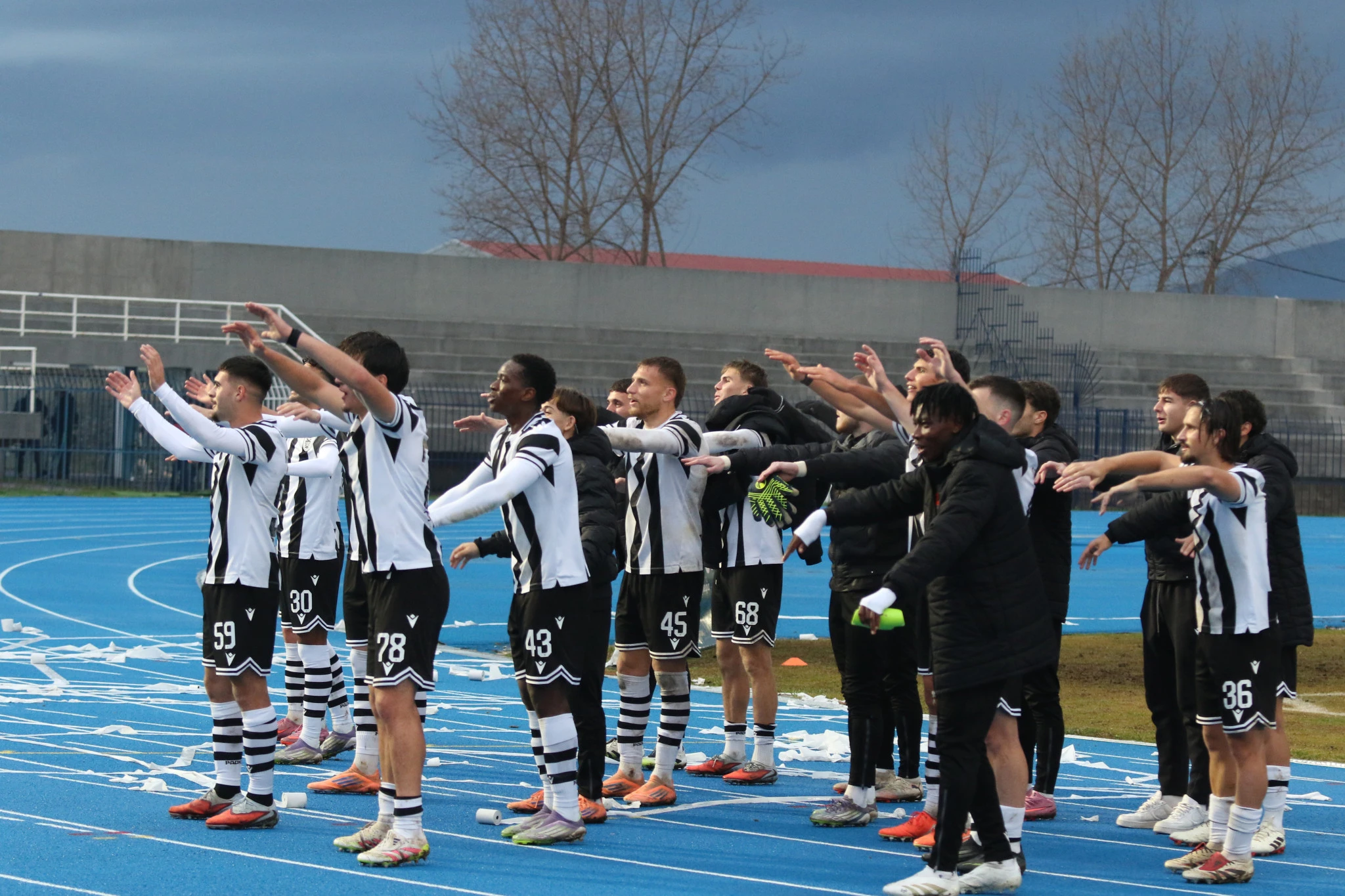 Πανηγυρισμοί των ποδοσφαιριστών του ΠΑΟΚ Β