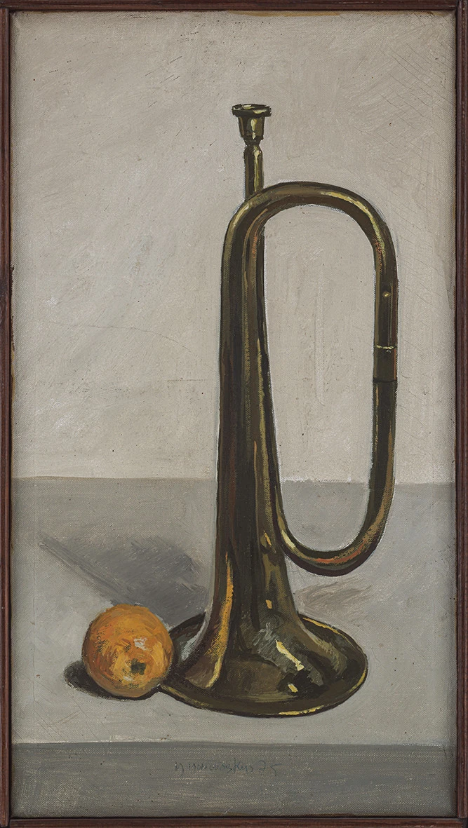 Μιχάλης Μανουσάκης, Αντανάκλαση, 1975, λάδι σε μουσαμά, 58x32 εκ. Συλλογή Κωνσταντίνου Μανουσάκη