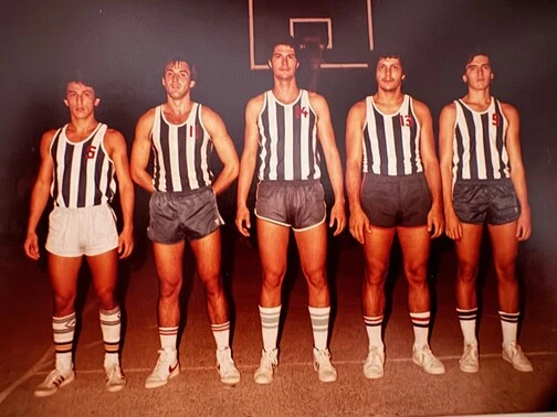 Με την ομάδα μπάσκετ του Γαλαξία