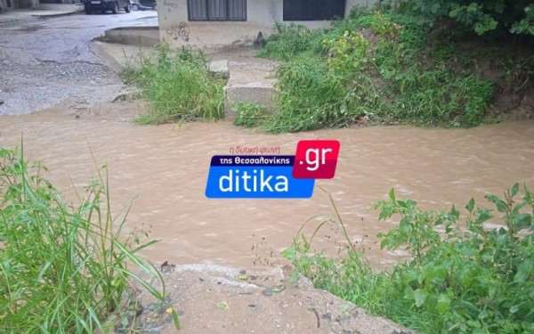 Ο "Μπάλλος" φούσκωσε το ρέμα της Πολίχνης (βίντεο, φωτ.)