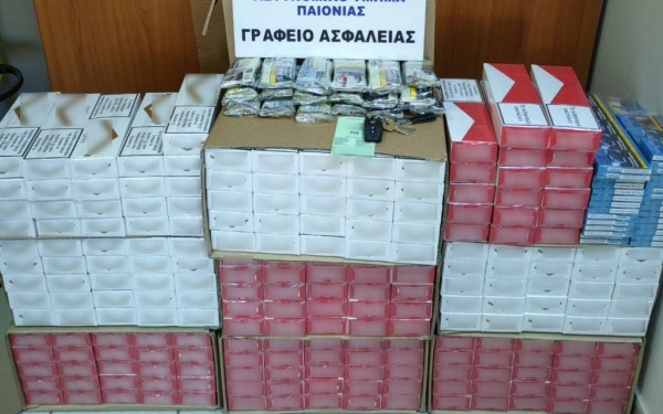 Σύλληψη για λαθρεμπόριο τσιγάρων στην Ημαθία (φωτ.)