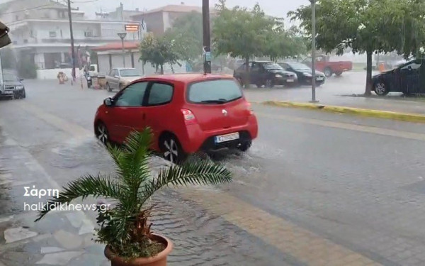 Πλημμύρες σε Τορώνη, Συκιά και Σάρτη - Χωρίς ρεύμα Νέος Μαρμαρός, Ιερισσός, Νέα Ρόδα, Ουρανούπολη