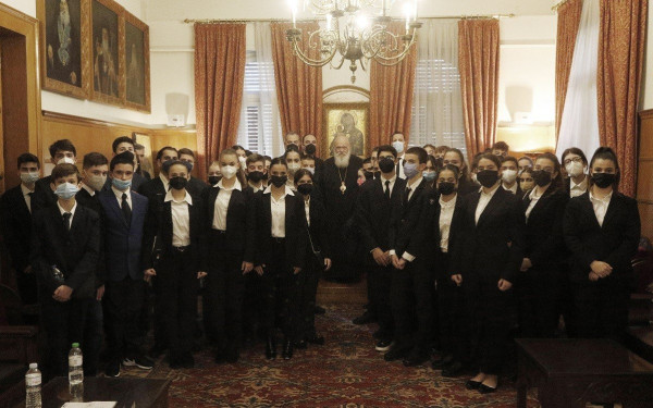 Επίσκεψη μαθητών του Ελληνικού Κολεγίου Θεσσαλονίκης στον Αρχιεπίσκοπο Ιερώνυμο