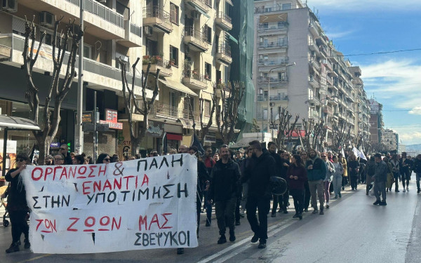Θεσσαλονίκη: Ραντεβού στους δρόμους για την τραγωδία των Τεμπών έδωσαν συλλογικότητες (βίντεο, φωτ.)