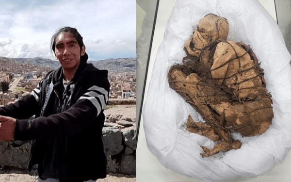 Ντελιβεράς στο Περού μετέφερε στην τσάντα του μία... μούμια 600-800 ετών (βίντεο)
