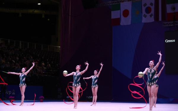 Ρυθμική γυμναστική: Χάλκινο μετάλλιο η Εθνική ανσάμπλ στο Παγκόσμιο Κύπελλο στο Φάληρο (βίντεο)