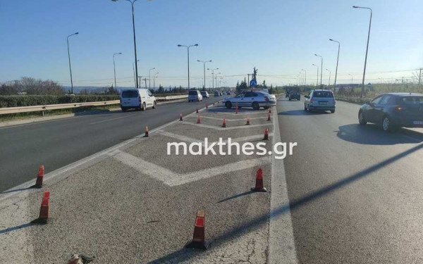 Θεσσαλονίκη: Τροχαίο με δύο τραυματίες στην Περιφερειακή (φωτ.)