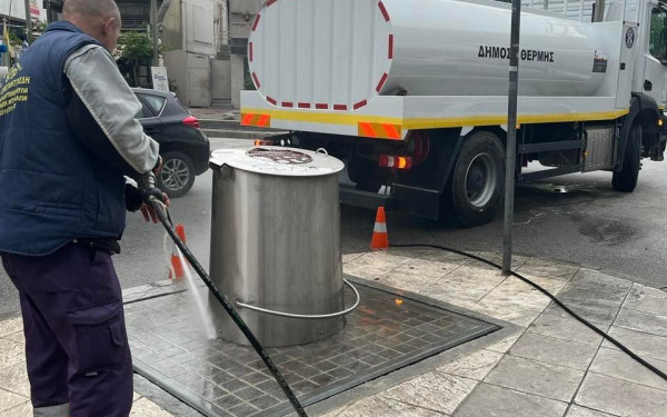 Θέρμη: Ξεκίνησε το πλύσιμο των υπόγειων κάδων σε όλες τις Κοινότητες