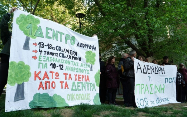 Πολίτες διαδήλωσαν κατά των κοπών δέντρων στη Θεσσαλονίκη (φωτ.)