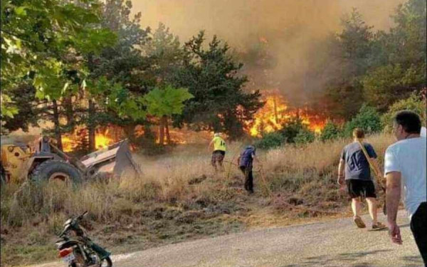 Σε ύφεση η φωτιά έξω από τη Δεσκάτη Γρεβενών (βίντεο)