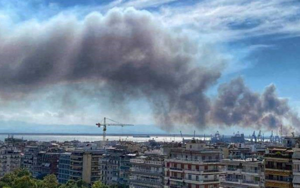 Θεσσαλονίκη: Φωτιά στο δήμο Δέλτα - Σηκώθηκε άμεσα ελικόπτερο (βίντεο)