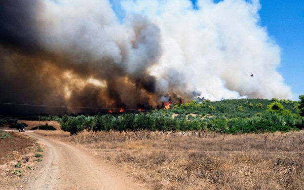 Εκτός ελέγχου η φωτιά στην Καβάλα - Έκλεισε η Εγνατία Οδός - Στο νοσοκομείο τέσσερις πυροσβέστες (βίντεο, φωτ.)