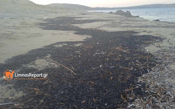 Αποκαΐδια από τον Έβρο στα παράλια της Ανατολικής Λήμνου (φωτ.)