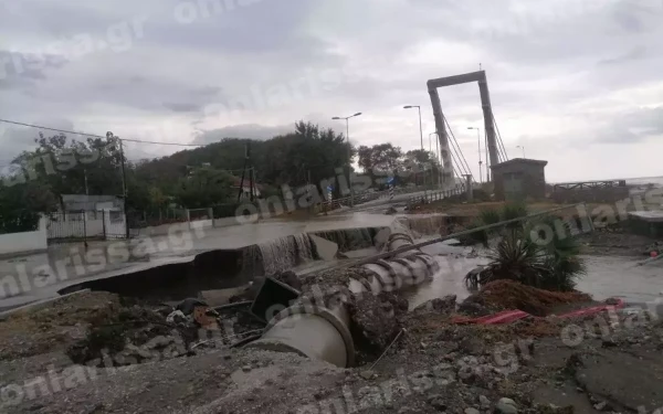 Στο έλεος της κακοκαιρίας Daniel η Αγιά της Λάρισας (βίντεο, φωτ.)