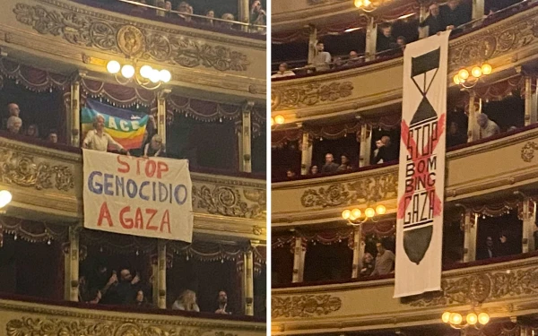 Ιταλία: Υψώθηκαν πανό υπέρ της Παλαιστίνης μέσα στη Σκάλα του Μιλάνου - Δείτε βίντεο