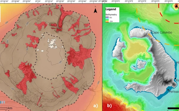 Σαντορίνη - Ηφαίστειο Κολούμπο: Σχεδιάστηκε ο γεωλογικός χάρτης του κρατήρα - Η εκτίμηση πιθανών κινδύνων (φωτ.)