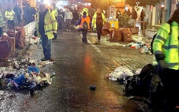 Θεσσαλονίκη: Άμεση η καθαριότητα της Βασιλέως Ηρακλείου μετά το ξεφάντωμα της Τσικνοπέμπτης