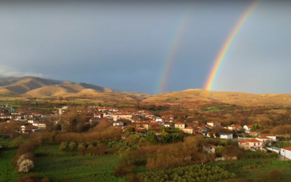 Διπλό ουράνιο τόξο στις Σέρρες - Δείτε βίντεο
