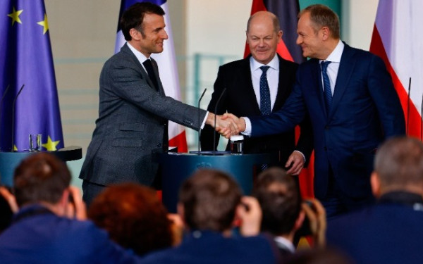 Μακρόν, Σολτς, Τουσκ: Αποφασισμένοι να συνεχίσουμε να στηρίζουμε την Ουκρανία