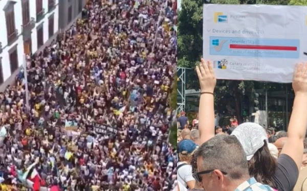 Τενερίφη: Νέες διαδηλώσεις κατά του μαζικού τουρισμού - Άνθρωποι ζουν εδώ, γράφουν σε πλακάτ