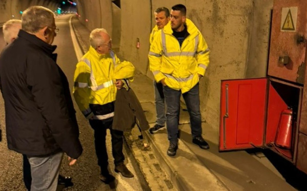 Επιθεώρηση Ταχιάου στη σήραγγα Κοιλώματος της Εγνατίας Οδού