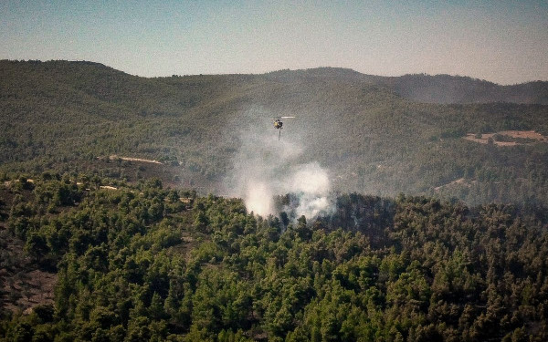 Χωρίς ενεργό μέτωπο η φωτιά στην Εύβοια: Μάχη με τις διάσπαρτες εστίες - Ξεκίνησαν οι ρίψεις από εναέρια μέσα (βίντεο)