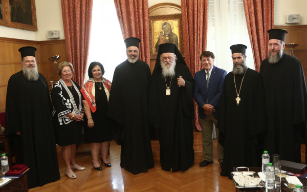 Aρχιεπίσκοπος Ιερωνύμος: Συνάντηση με αντιπροσωπεία του Ταμείου Ανακούφισης πυροπαθών Ελλάδος της Αρχιεπισκοπής Αμερικής