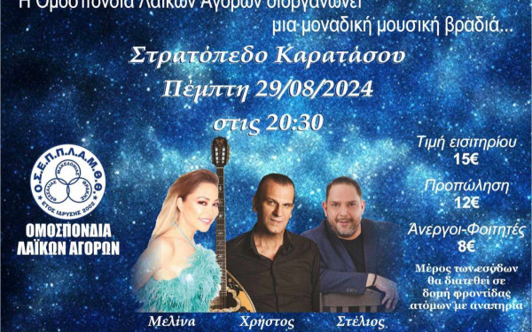 Θεσσαλονίκη: Συναυλία για τα 95 χρόνια λειτουργίας των λαϊκών αγορών