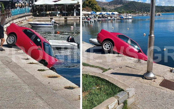 Καβάλα: ΙΧ... ημιβυθίστηκε στο λιμάνι των Σφαγείων - Δείτε φωτογραφίες