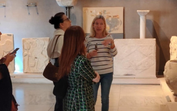 Θεσσαλονίκη: Η Ζιλιέτ Μπινός επισκέφθηκε το Μουσείο Βυζαντινού Πολιτισμού