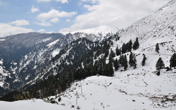 Ξύπνησε στα λευκά η Εύβοια: Έπεσαν τα πρώτα χιόνια στα ορεινά (βίντεο)