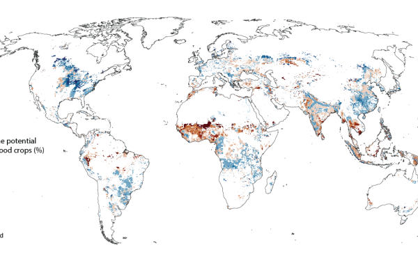 Οι καλλιέργειες τροφίμων σε κίνδυνο από την αύξηση της θερμοκρασίας (χάρτης)