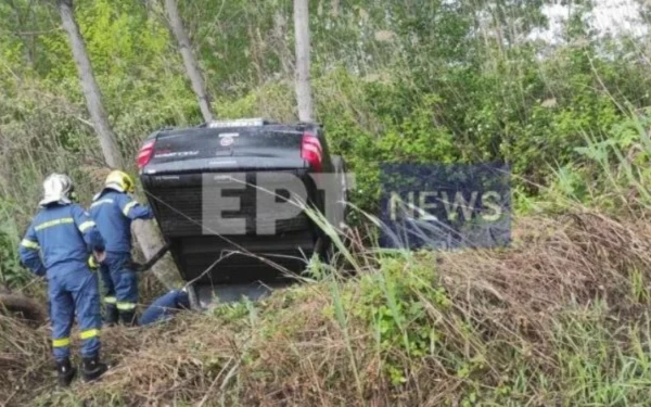 Τροχαίο ατύχημα στις Σέρρες - Τούμπαρε αυτοκίνητο και τραυματίστηκε ο οδηγός