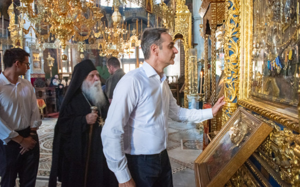 Άγιον Όρος: Στην Ιερά Μονή Ξενοφώντος ολοκληρώθηκε η επίσκεψη του Κυριάκου Μητσοτάκη