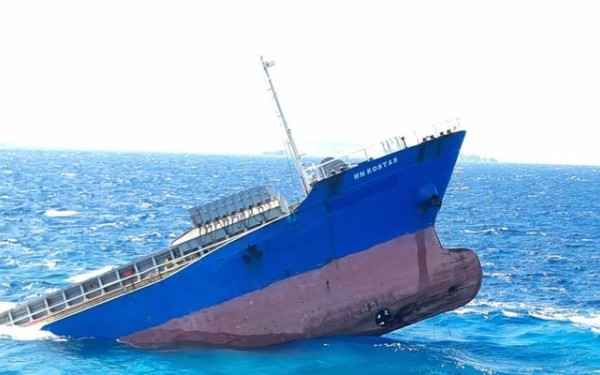 Βυθίστηκε προς τα δεξιά το φορτηγό πλοίο «MN KOSTAS» ανοιχτά της Σητείας