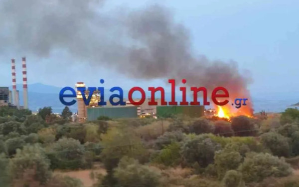 Εύβοια: Φωτιά κοντά στο εργοστάσιο φυσικού αερίου της ΔΕΗ στο Αλιβέρι