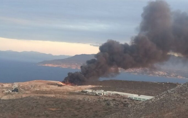 Χανιά: Φωτιά κοντά σε εργοστάσιο ανακύκλωσης απορριμμάτων στο Ακρωτήρι
