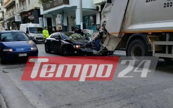 Πάτρα: Αυτοκίνητο «καρφώθηκε» σε απορριμματοφόρο- Στο νοσοκομείο ένας υπάλληλος καθαριότητας