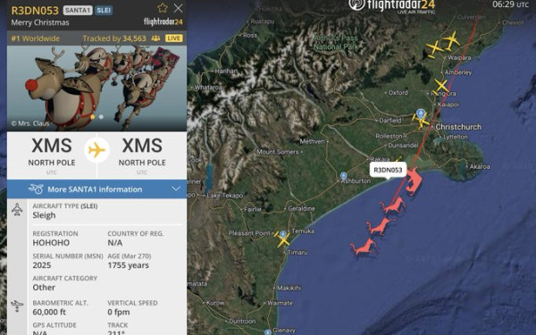 Δείτε που βρίσκεται αυτή τη στιγμή το έλκηθρο του Αη-Βασίλη