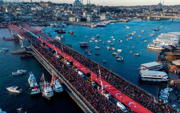 Κωνσταντινούπολη: Μαζική πορεία υπέρ της Παλαιστίνης - Εκατοντάδες χιλιάδες στους δρόμους (βίντεο)