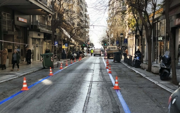 Θεσσαλονίκη: Σε εξέλιξη οι εργασίες αντιδρόμησης της Καρόλου Ντηλ