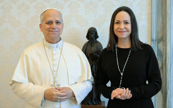 Ο πάπας Λέων ΙΔ' υποδέχτηκε την Μαρία Κορίνα Ματσάδο
